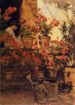 Childe Hassam Geraniums